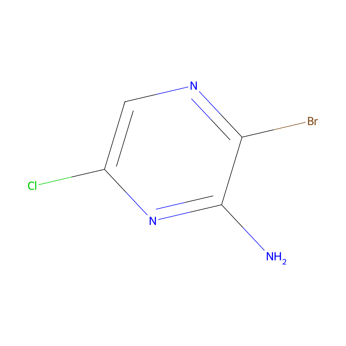 2-Amino-3-bromo-6-chloropyrazine molecular structure, CAS 212779-21-0