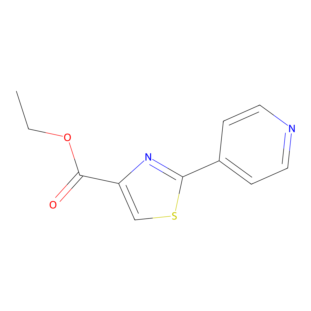 Ethyl 2-(pyridin-4-YL)thiazole-4-carboxylate molecular structure, CAS 21278-85-3