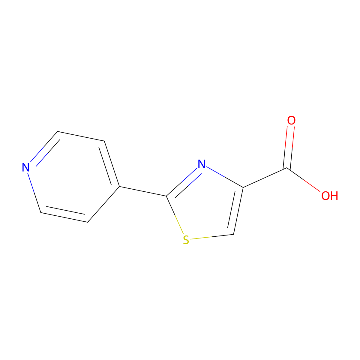 2-(Pyridin-4-yl)-1,3-thiazole-4-carboxylic acid molecular structure, CAS 21278-86-4