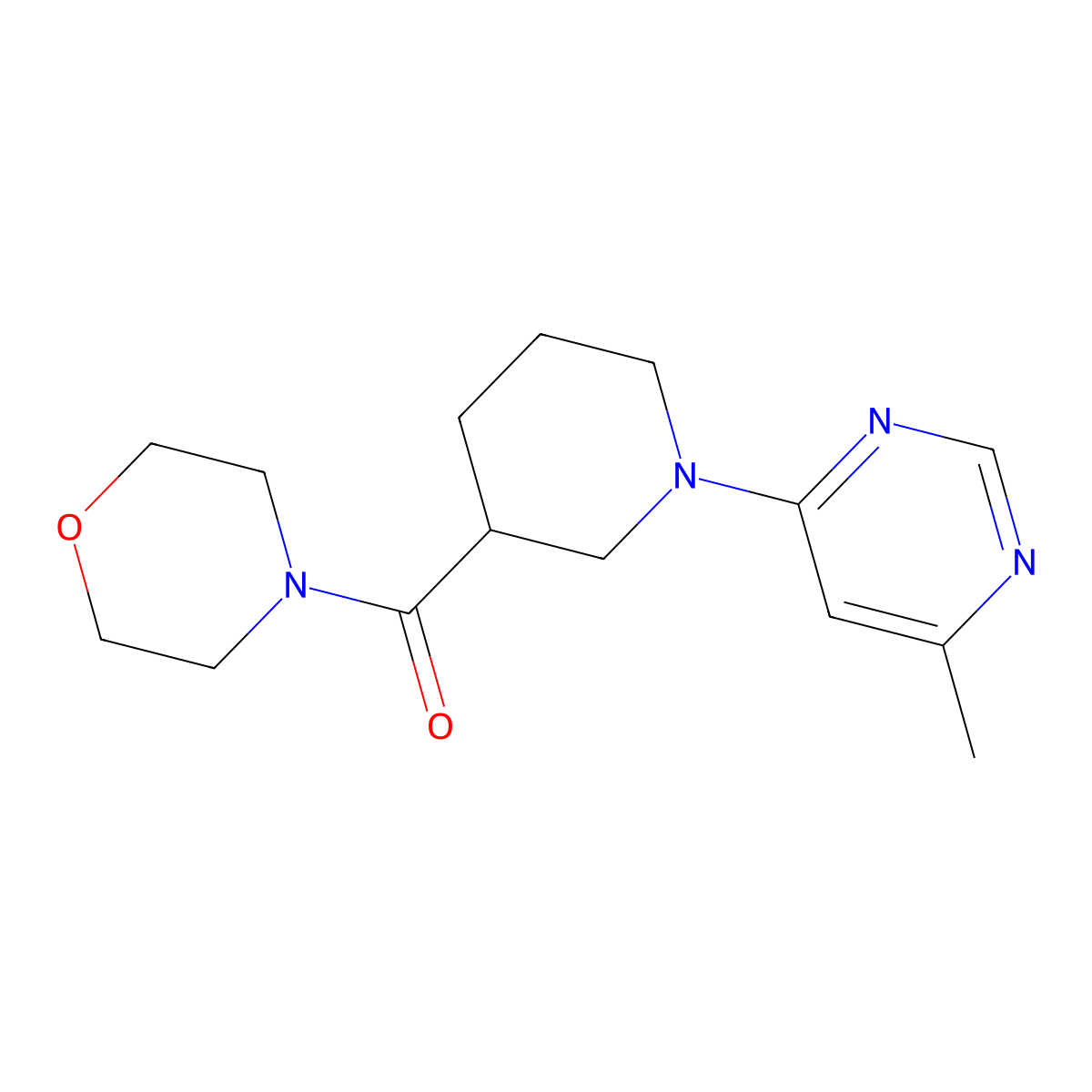 4-[1-(6-Methylpyrimidin-4-yl)piperidine-3-carbonyl]morpholine molecular structure, CAS 2127816-77-5