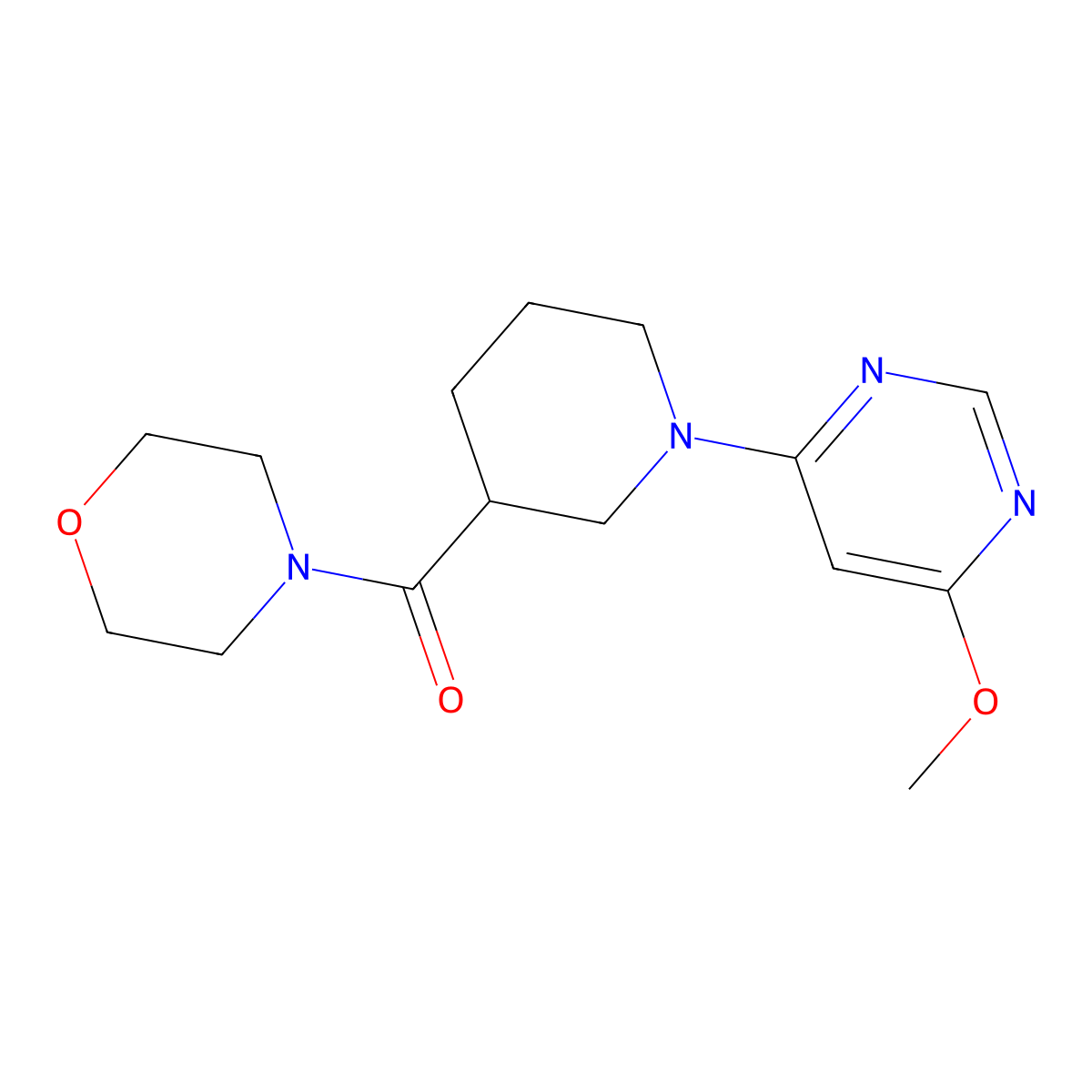 4-[1-(6-Methoxypyrimidin-4-yl)piperidine-3-carbonyl]morpholine molecular structure, CAS 2127872-26-6