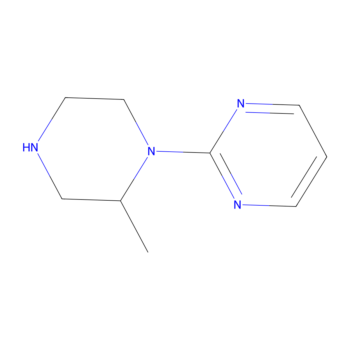 2-(2-Methylpiperazin-1-YL)pyrimidine molecular structure, CAS 21279-56-1