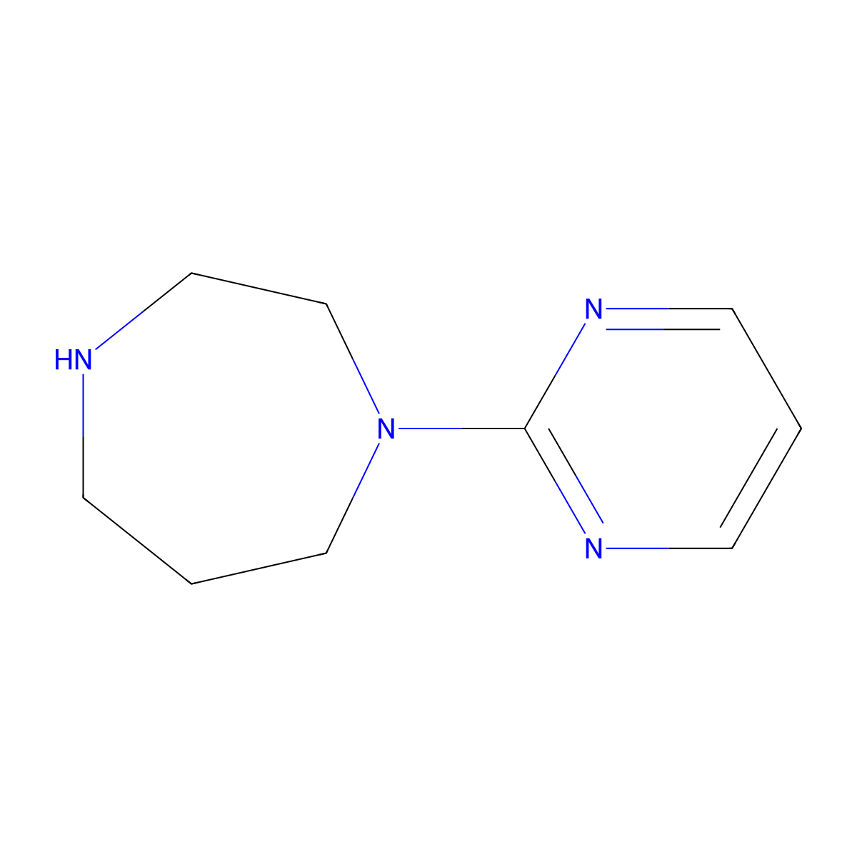 1-Pyrimidin-2-yl-1,4-diazepane molecular structure, CAS 21279-57-2