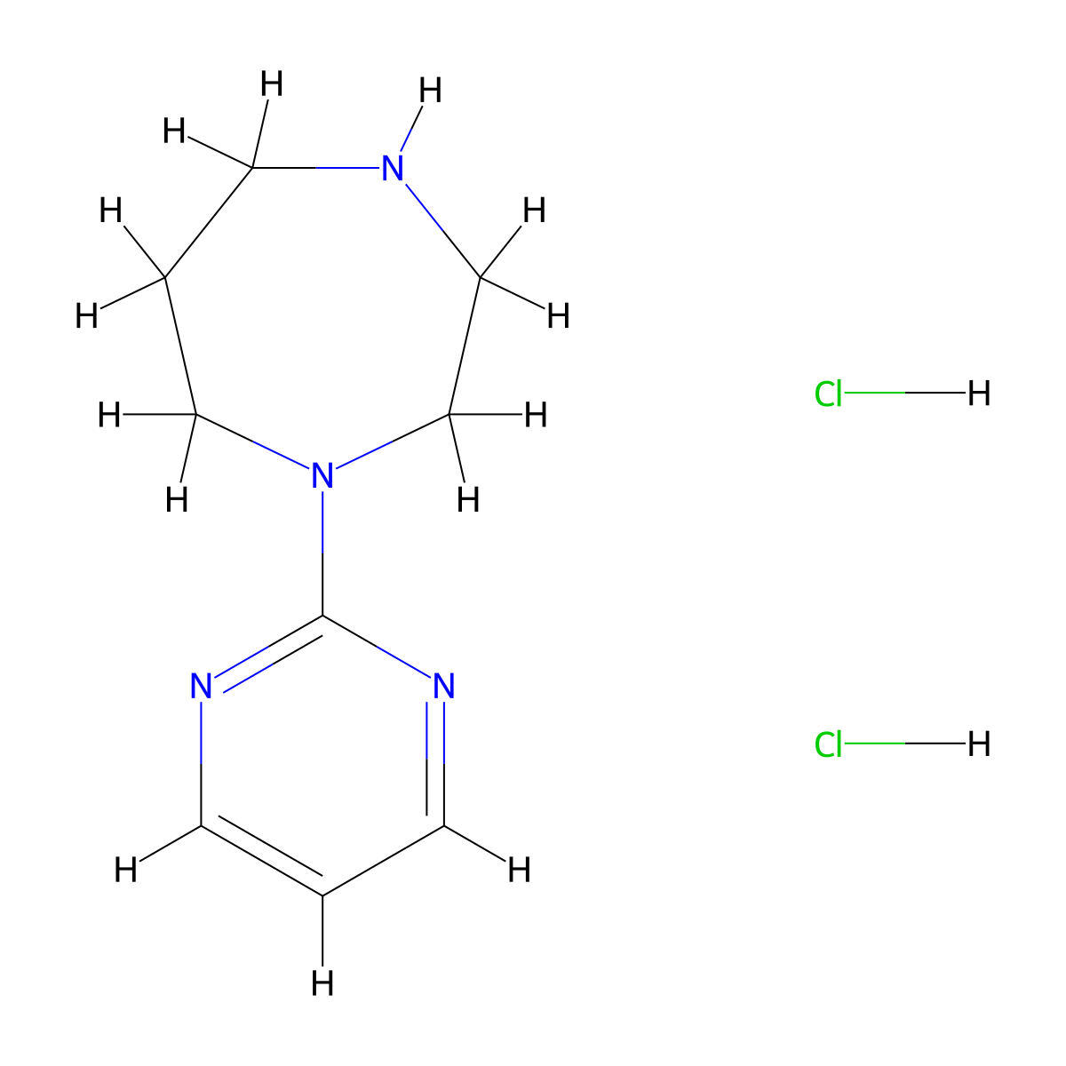 1-(Pyrimidin-2-yl)-1,4-diazepane dihydrochloride molecular structure, CAS 21279-58-3