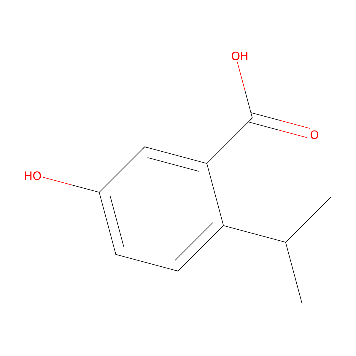5-Hydroxy-2-(propan-2-yl)benzoic acid molecular structure, CAS 212791-94-1