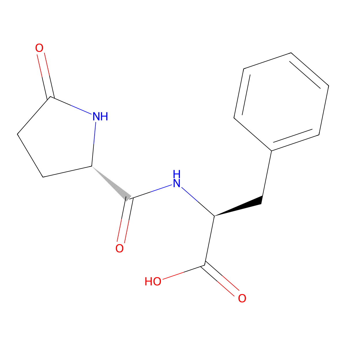 Pyr-phe-OH molecular structure, CAS 21282-12-2
