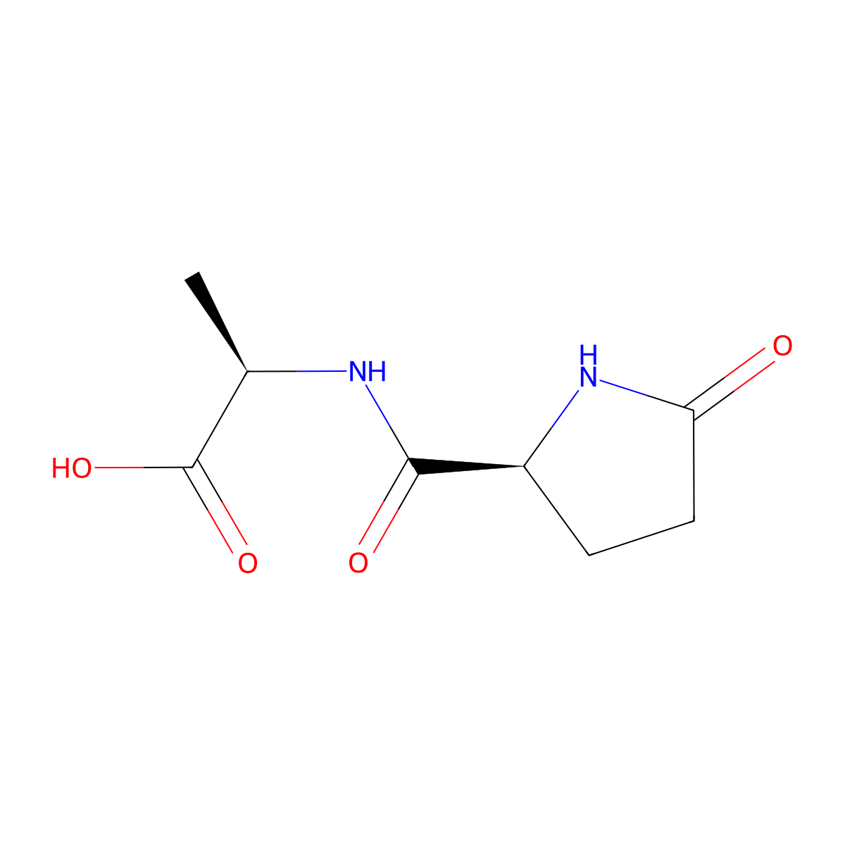 (2R)-2-{[(2S)-5-oxopyrrolidin-2-yl]formamido}propanoic acid molecular structure, CAS 21282-16-6