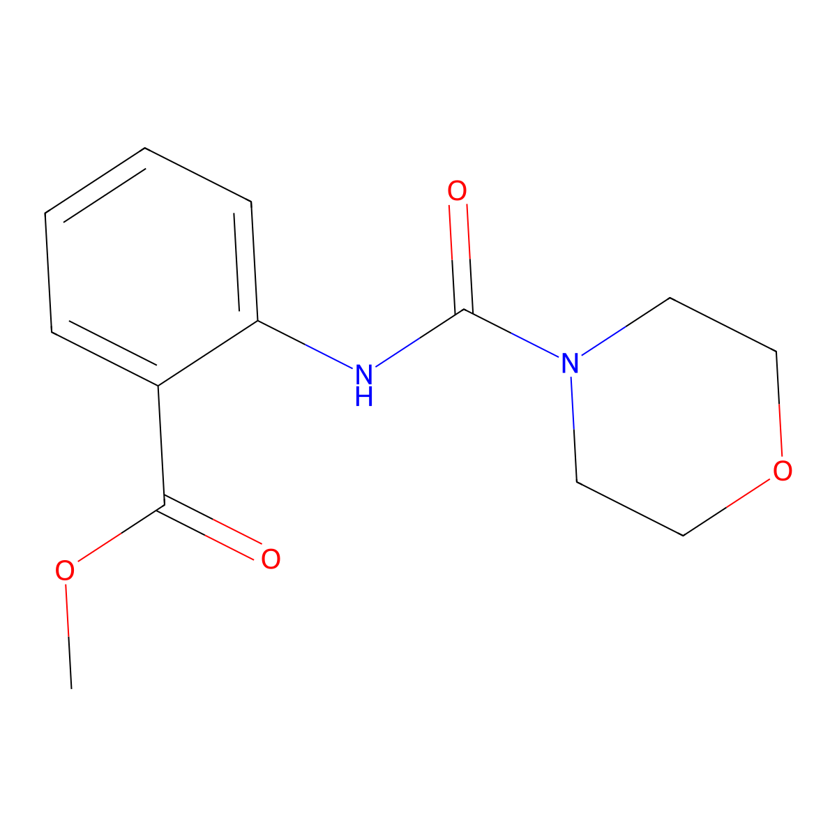 Methyl 2-[(morpholine-4-carbonyl)amino]benzoate molecular structure, CAS 21282-62-2