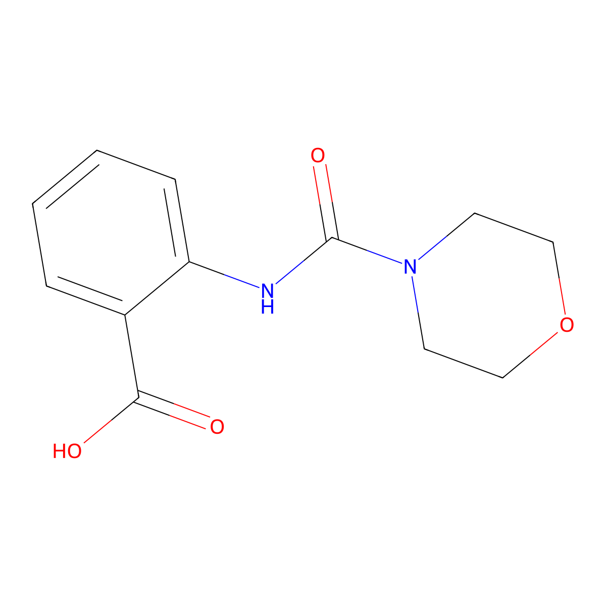 2-[(Morpholin-4-ylcarbonyl)amino]benzoic acid molecular structure, CAS 21282-65-5