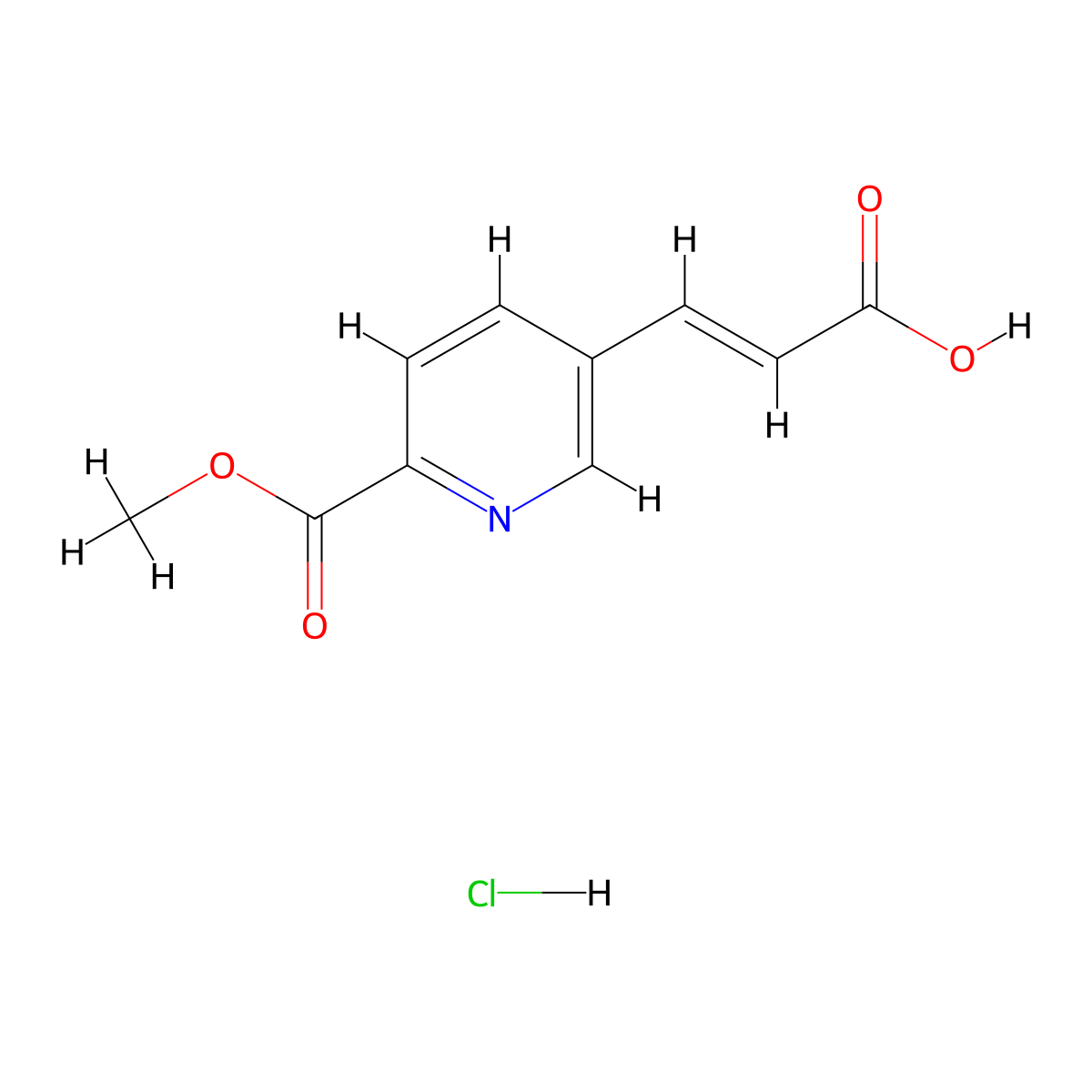 (2E)-3-[6-(methoxycarbonyl)pyridin-3-yl]prop-2-enoic acid hydrochloride molecular structure, CAS 2128297-60-7