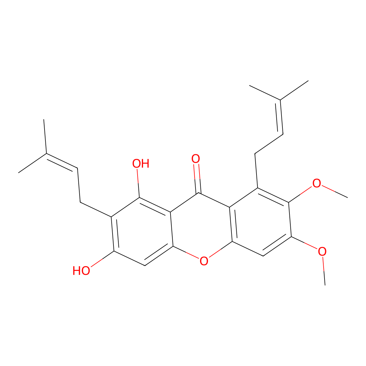 Cowaxanthone B molecular structure, CAS 212842-64-3