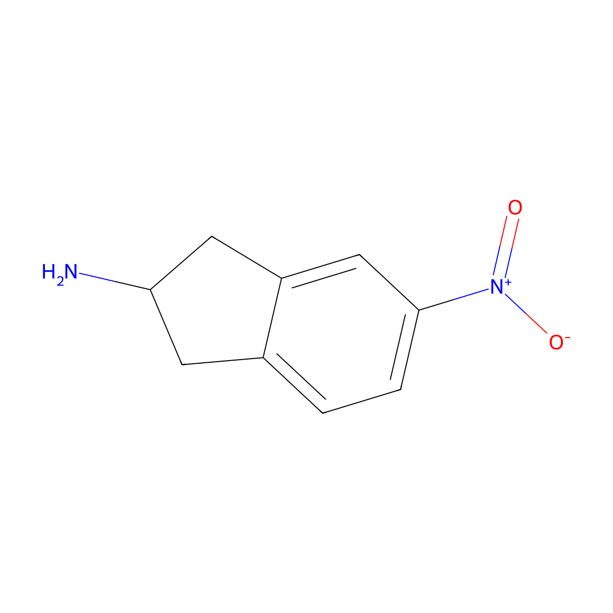 5-nitro-2,3-dihydro-1H-inden-2-amine molecular structure, CAS 212845-77-7