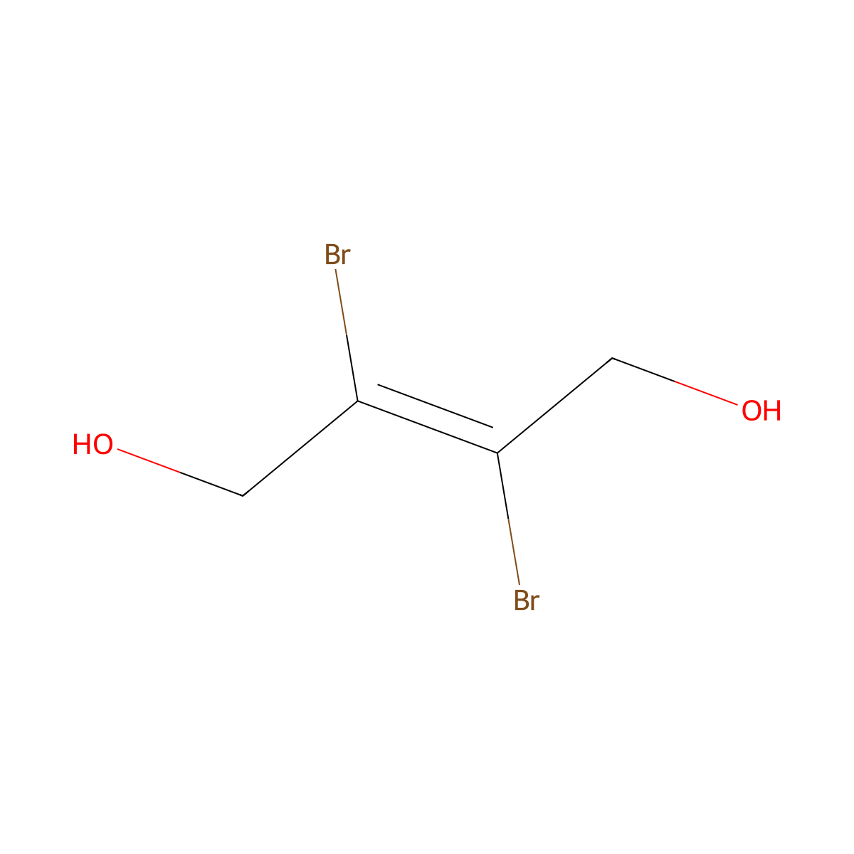 2,3-Dibromo-2-butene-1,4-diol, (E)- molecular structure, CAS 21285-46-1