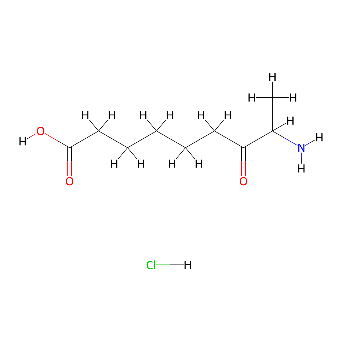 8-Amino-7-oxononanoic acid hydrochloride molecular structure, CAS 21286-96-4