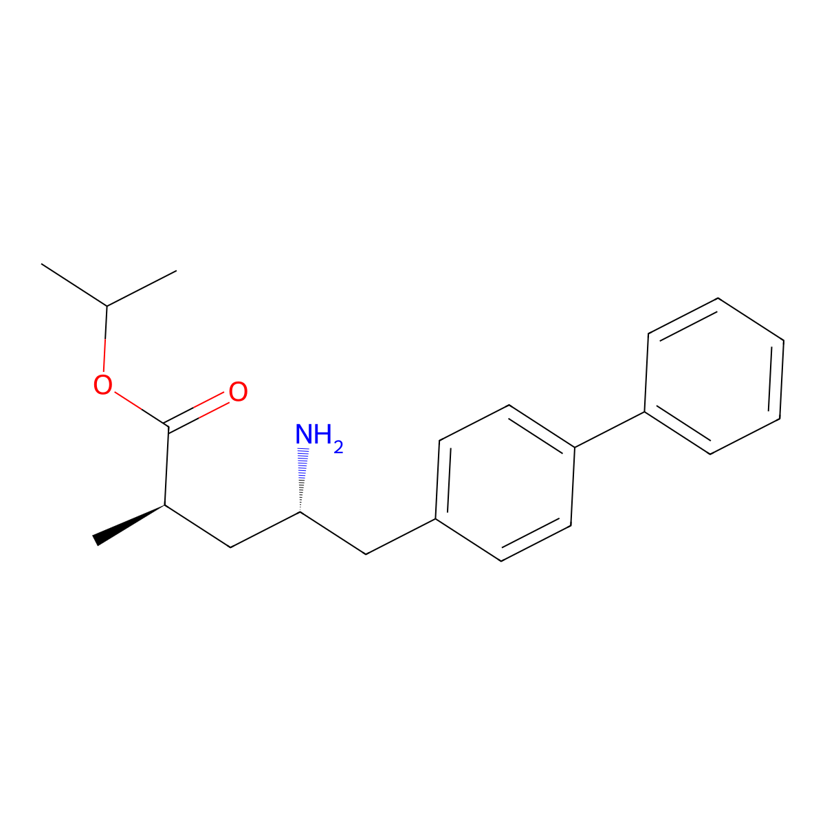 (2R,4S)-isopropyl 5-([1,1'-biphenyl]-4-yl)-4-amino-2-methylpentanoate molecular structure, CAS 2128653-62-1
