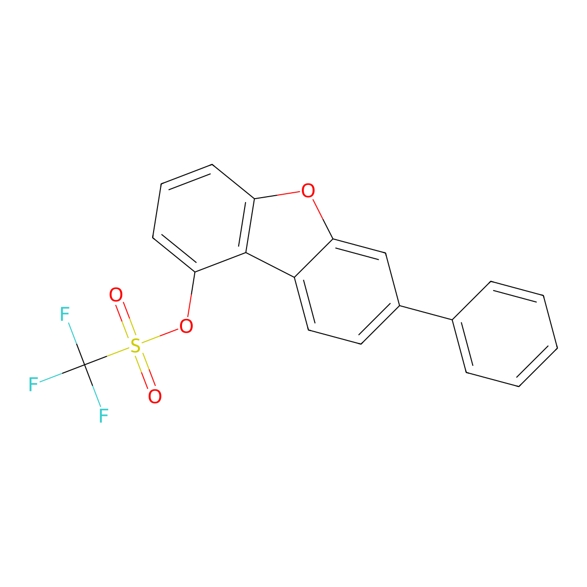 7-Phenyldibenzo[b,d]furan-1-yl trifluoromethanesulfonate molecular structure, CAS 2128707-95-7