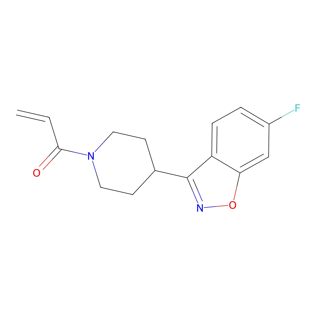1-[4-(6-Fluoro-1,2-benzoxazol-3-YL)piperidin-1-YL]prop-2-EN-1-one molecular structure, CAS 2128718-44-3