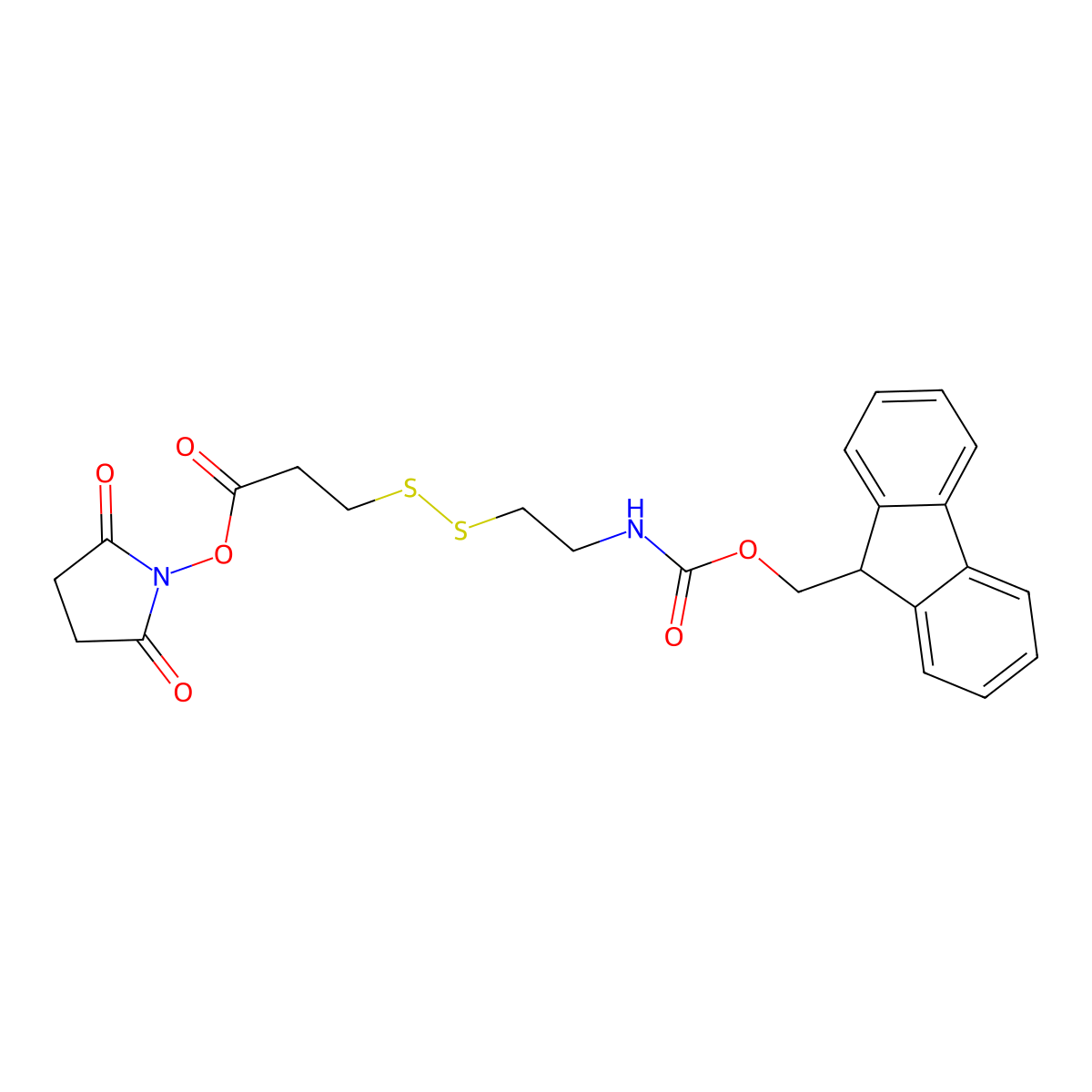 Fmoc-NH-ethyl-SS-propionic NHS ester molecular structure, CAS 2128735-23-7
