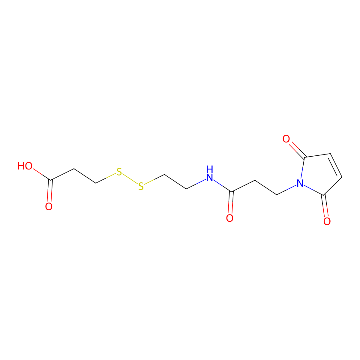 Mal-NH-ethyl-SS-propionic acid molecular structure, CAS 2128735-24-8