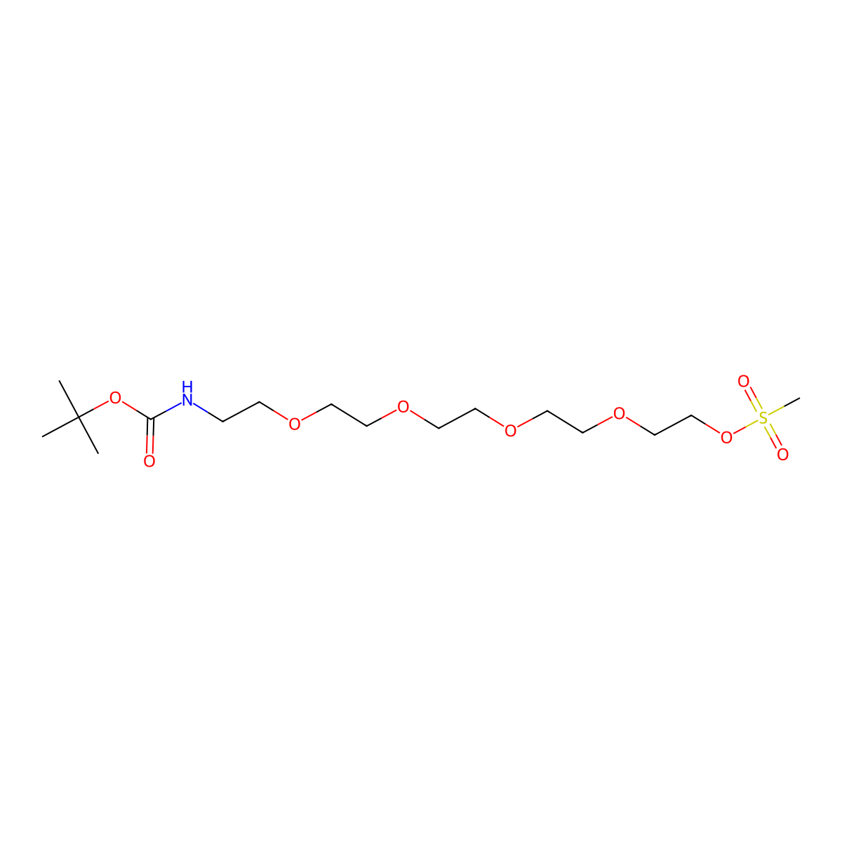 t-Boc-N-Amido-PEG5-Ms molecular structure, CAS 2128735-28-2