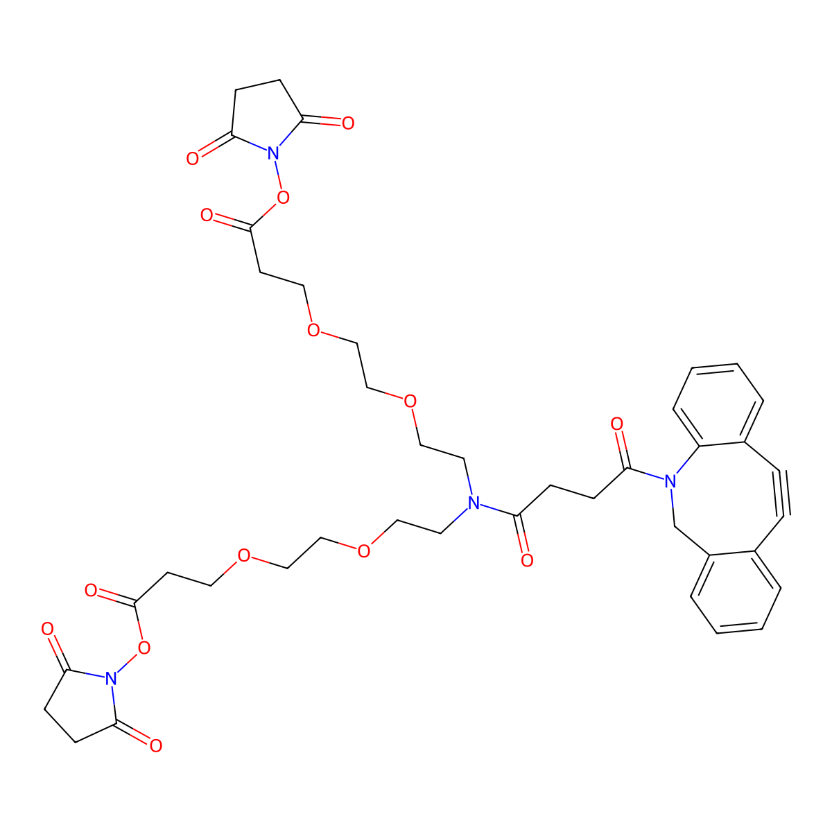 N-DBCO-N-bis(PEG2-NHS ester) molecular structure, CAS 2128735-29-3