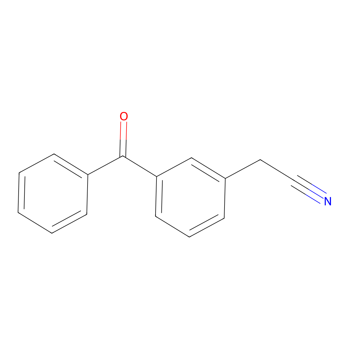 (3-Benzoylphenyl)ethanenitrile molecular structure, CAS 21288-34-6