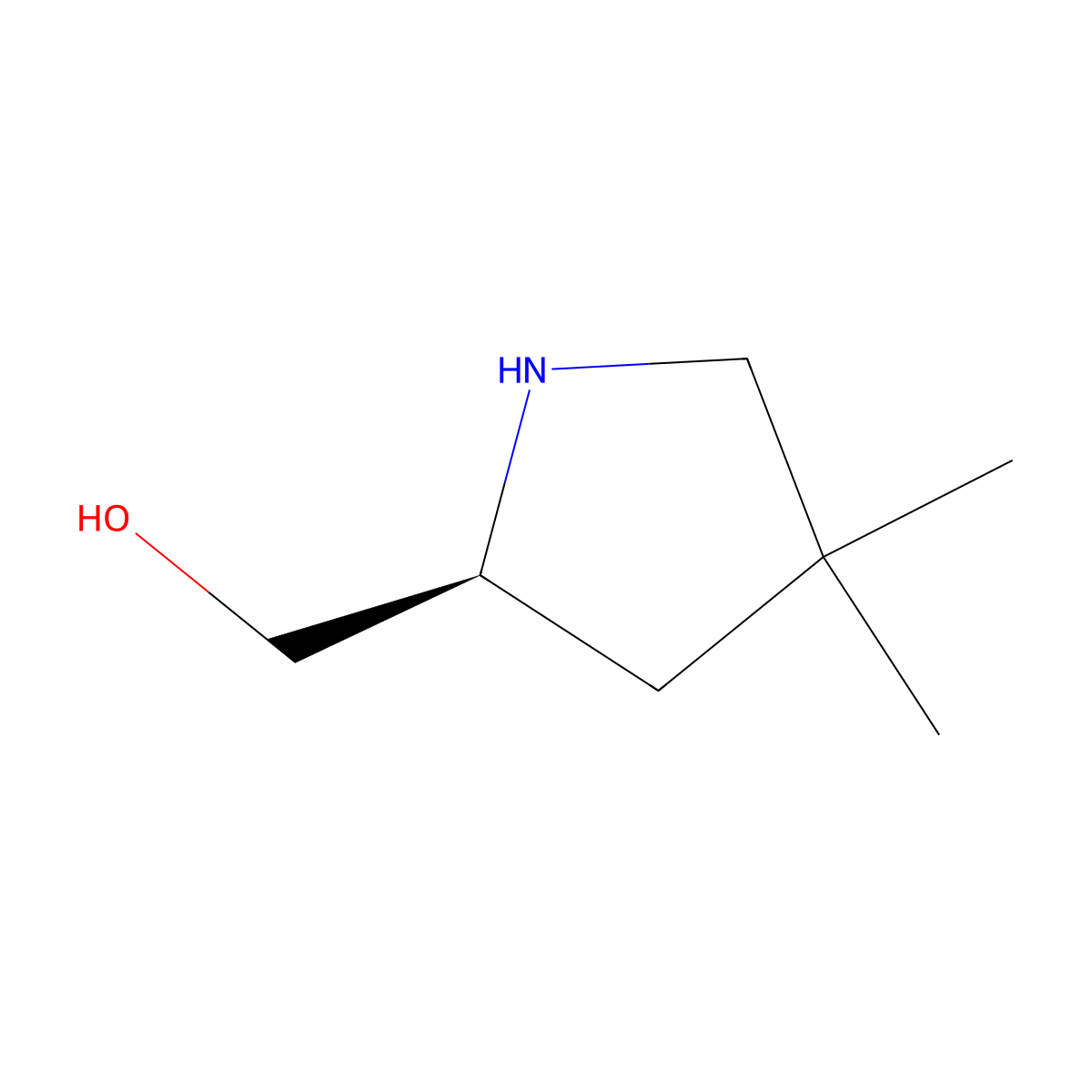 (S)-(4,4-Dimethylpyrrolidin-2-yl)methanol molecular structure, CAS 212890-85-2
