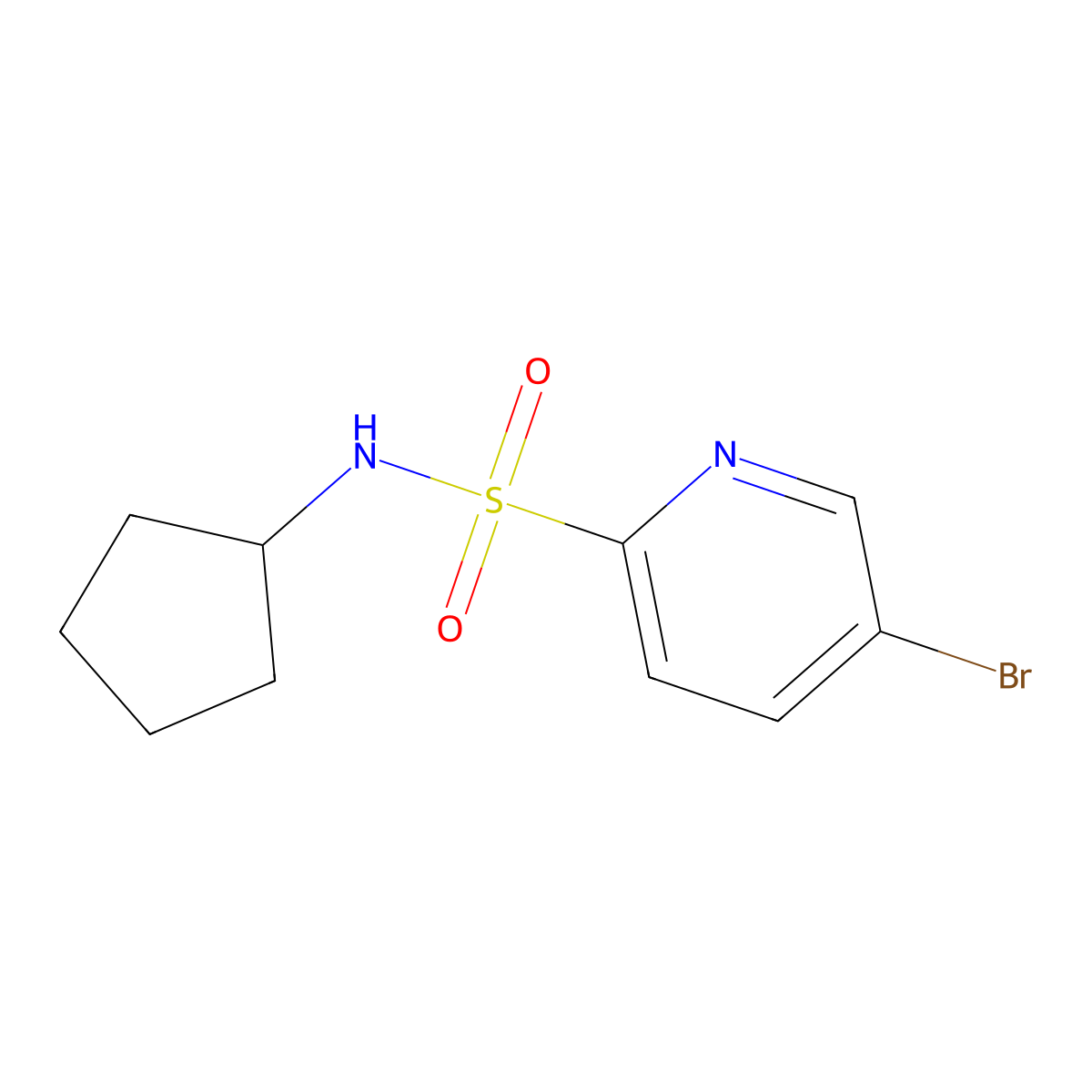 5-Bromo-N-cyclopentylpyridine-2-sulfonamide molecular structure, CAS 2128927-32-0
