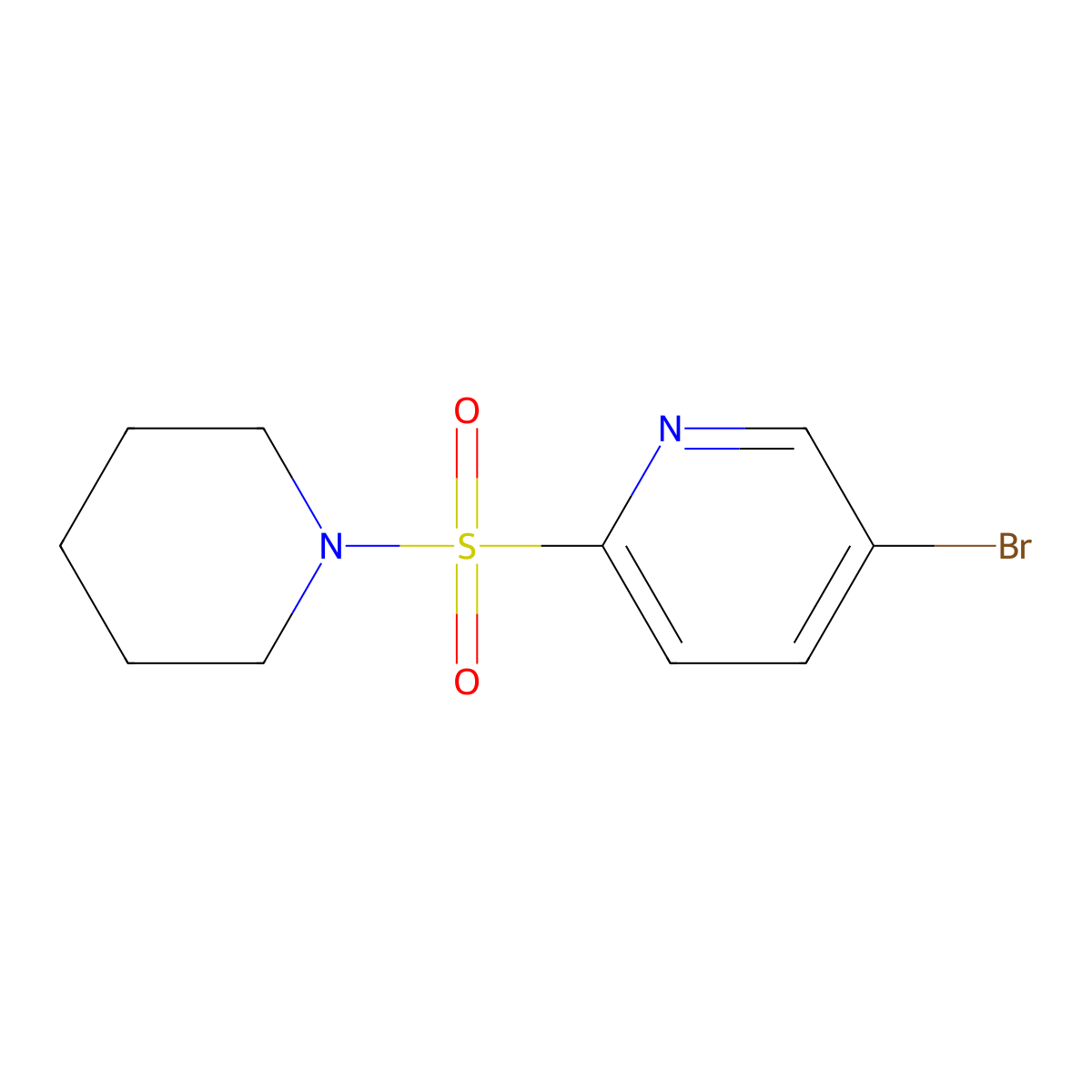 5-Bromo-2-(piperidin-1-ylsulfonyl)pyridine molecular structure, CAS 2128927-63-7