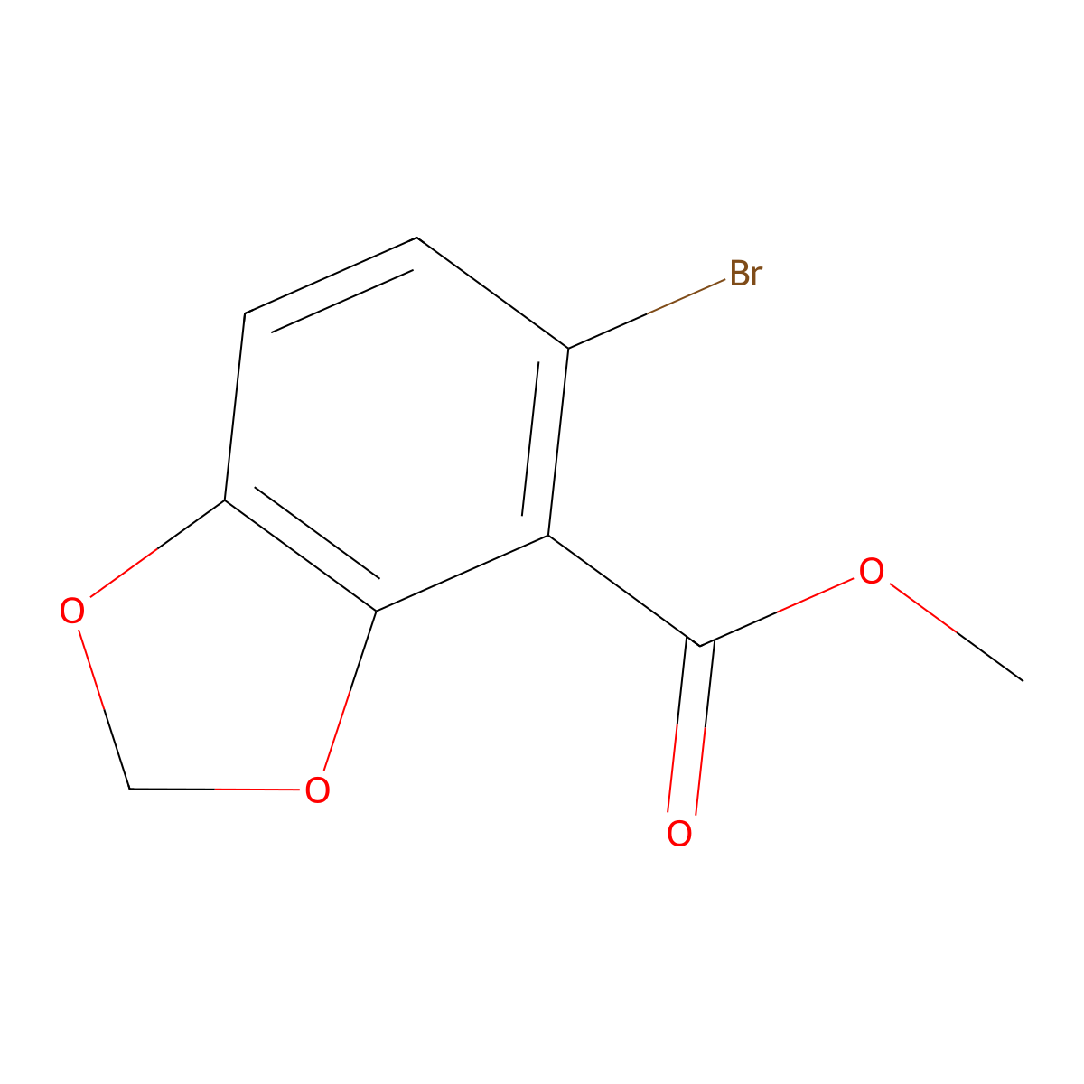 Methyl 5-bromobenzo[d][1,3]dioxole-4-carboxylate molecular structure, CAS 212897-62-6