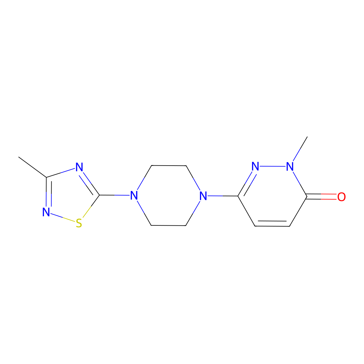 2-Methyl-6-[4-(3-methyl-1,2,4-thiadiazol-5-yl)piperazin-1-yl]-2,3-dihydropyridazin-3-one molecular structure, CAS 2128979-38-2