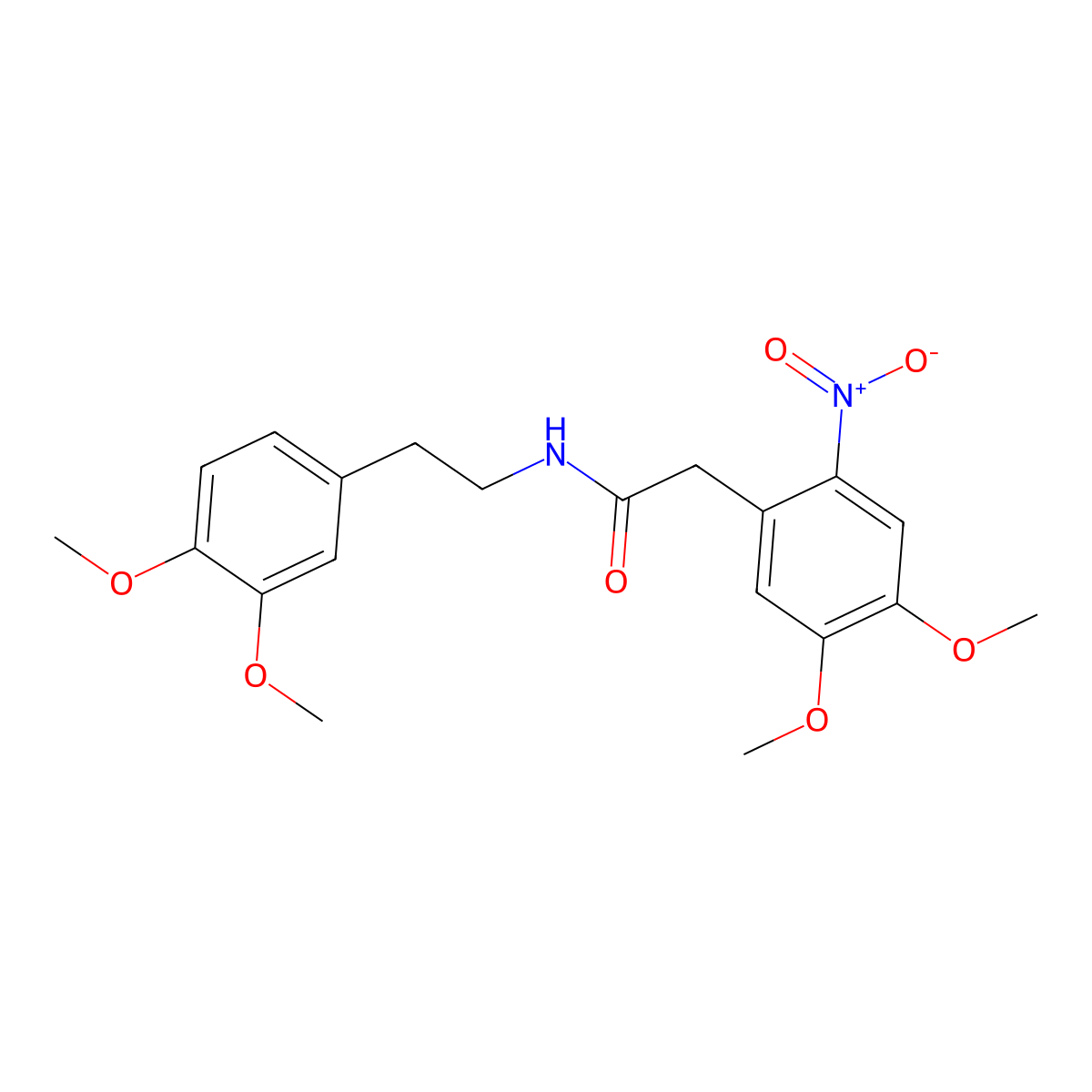 2-(4,5-Dimethoxy-2-nitrophenyl)-n-[2-(3,4-dimethoxyphenyl)ethyl]acetamide molecular structure, CAS 2129-52-4