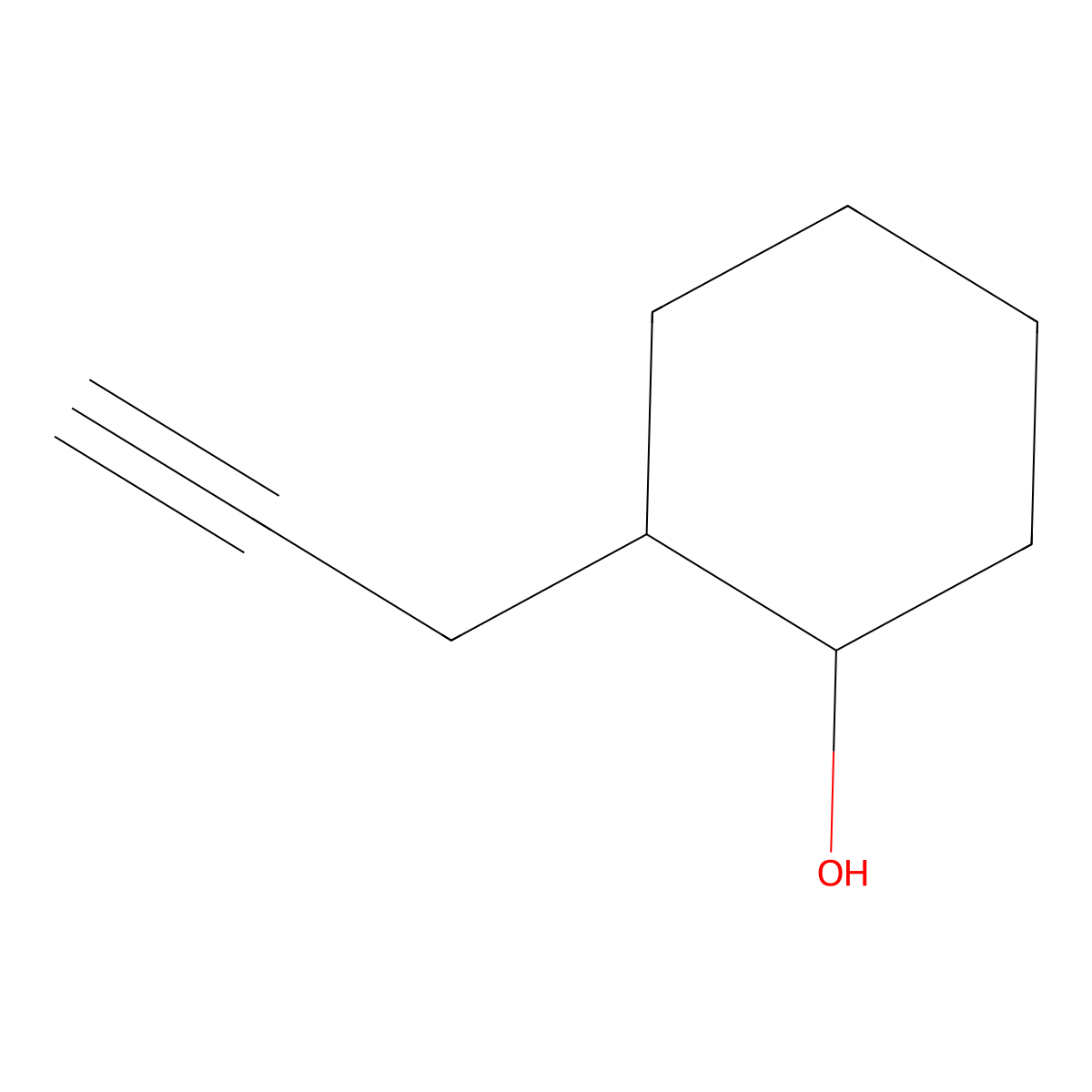 2-(Prop-2-yn-1-yl)cyclohexan-1-ol molecular structure, CAS 21290-71-1