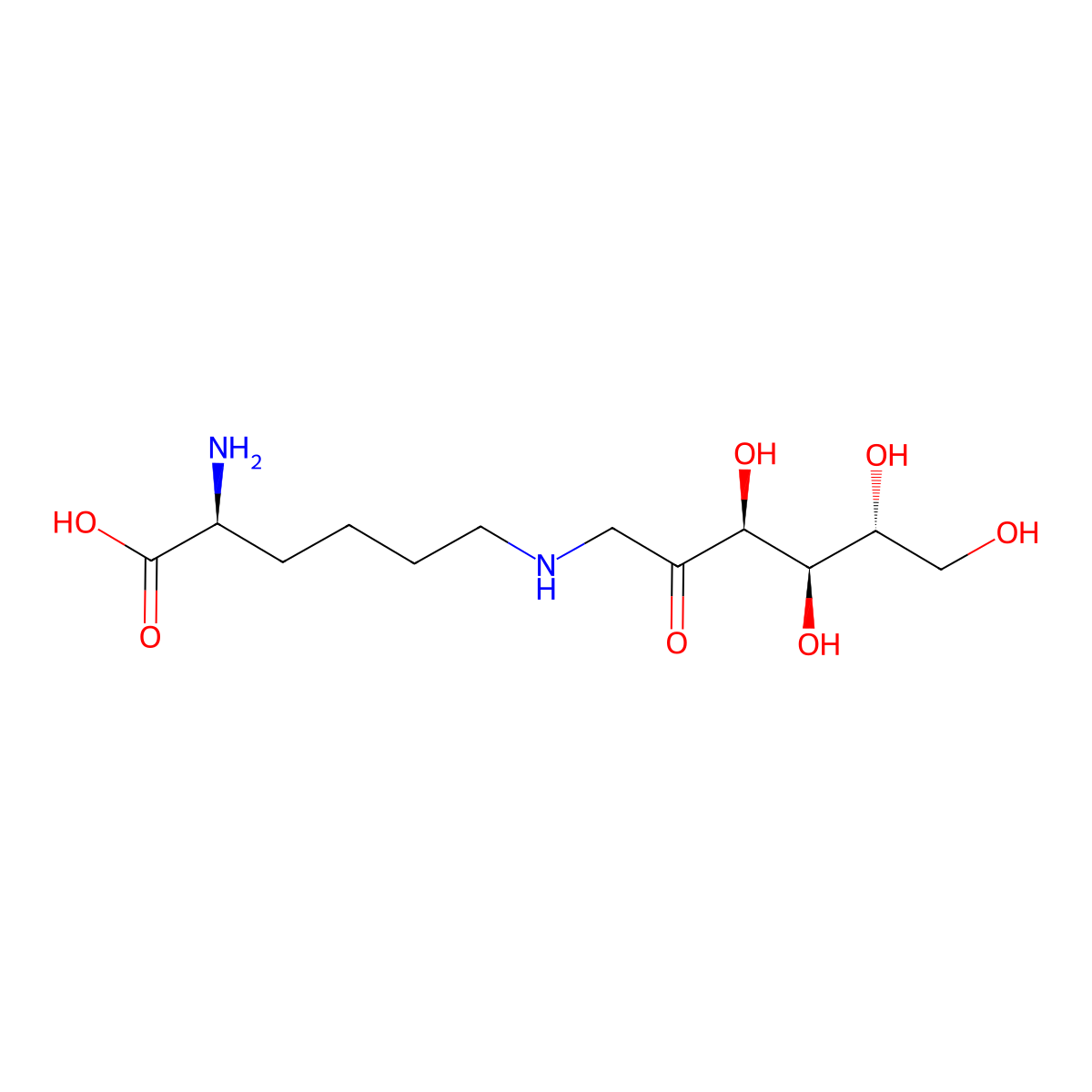 epsilon-Fructoselysine molecular structure, CAS 21291-40-7