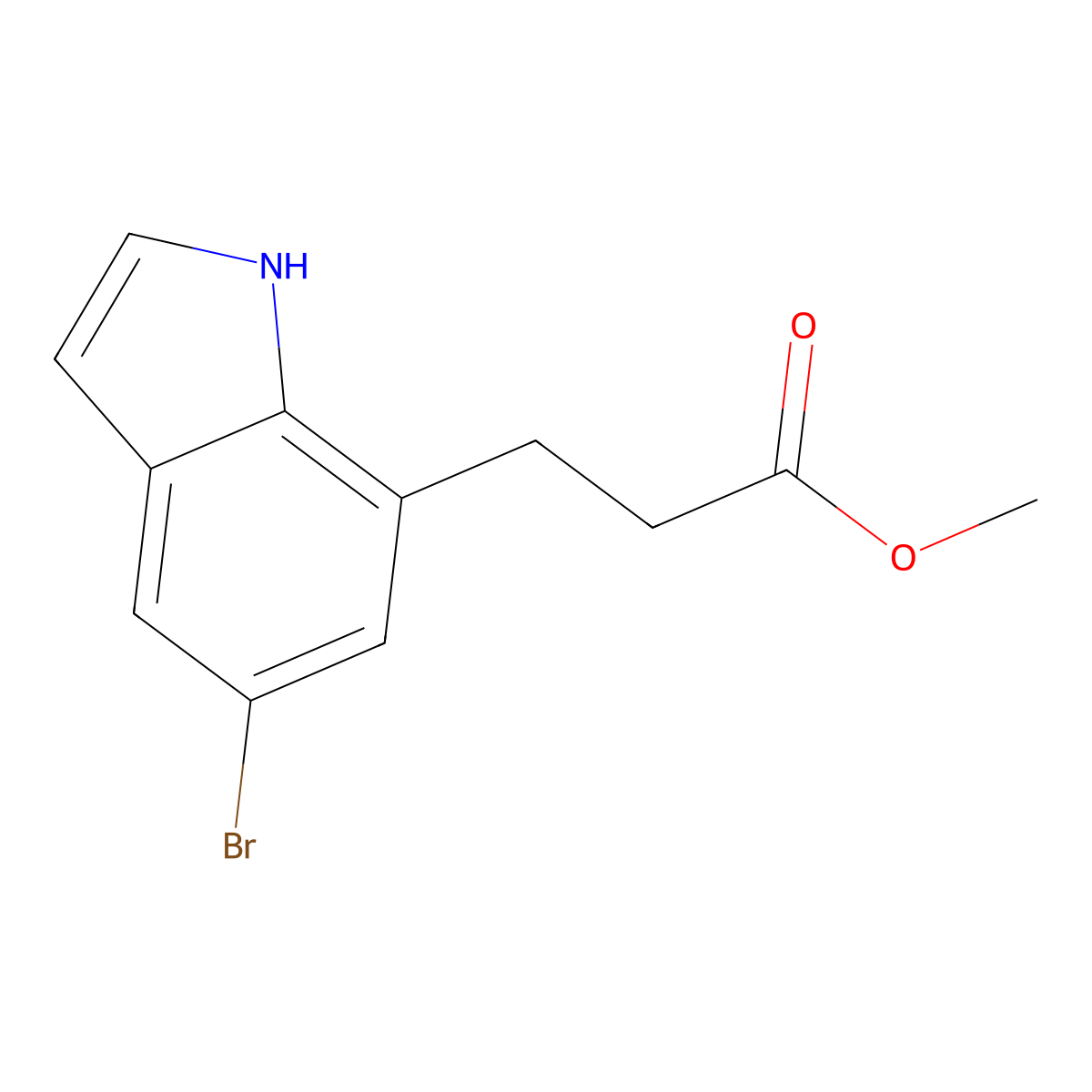 Methyl 3-(5-bromo-1H-indol-7-YL)propanoate molecular structure, CAS 2129101-10-4