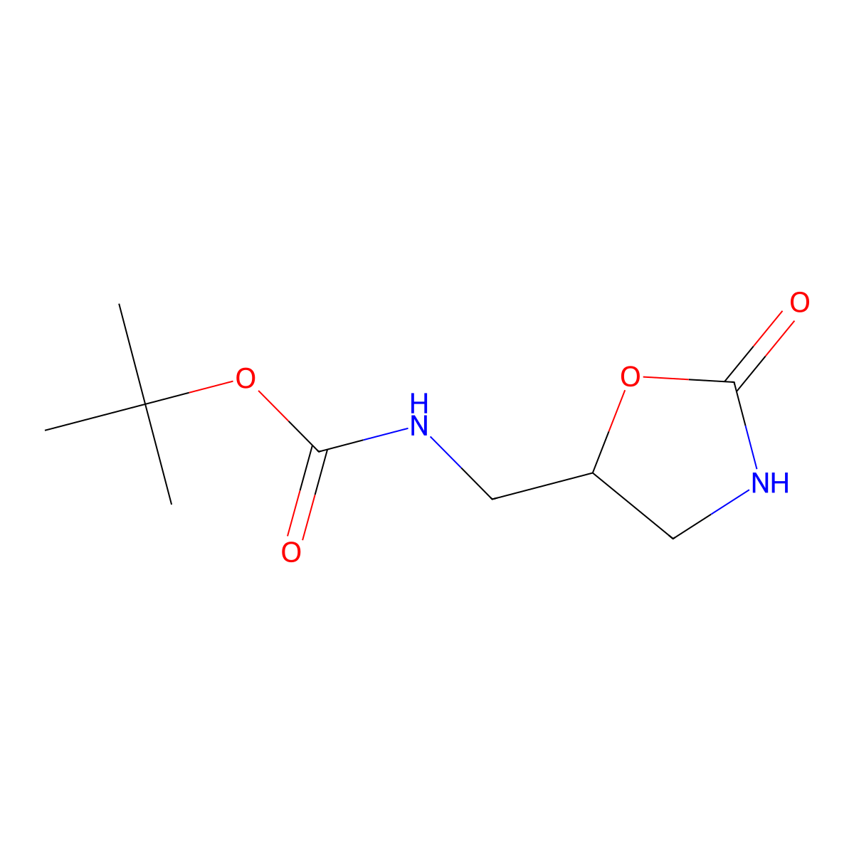 tert-Butyl N-[(2-oxo-1,3-oxazolan-5-yl)methyl]-carbamate molecular structure, CAS 212913-13-8