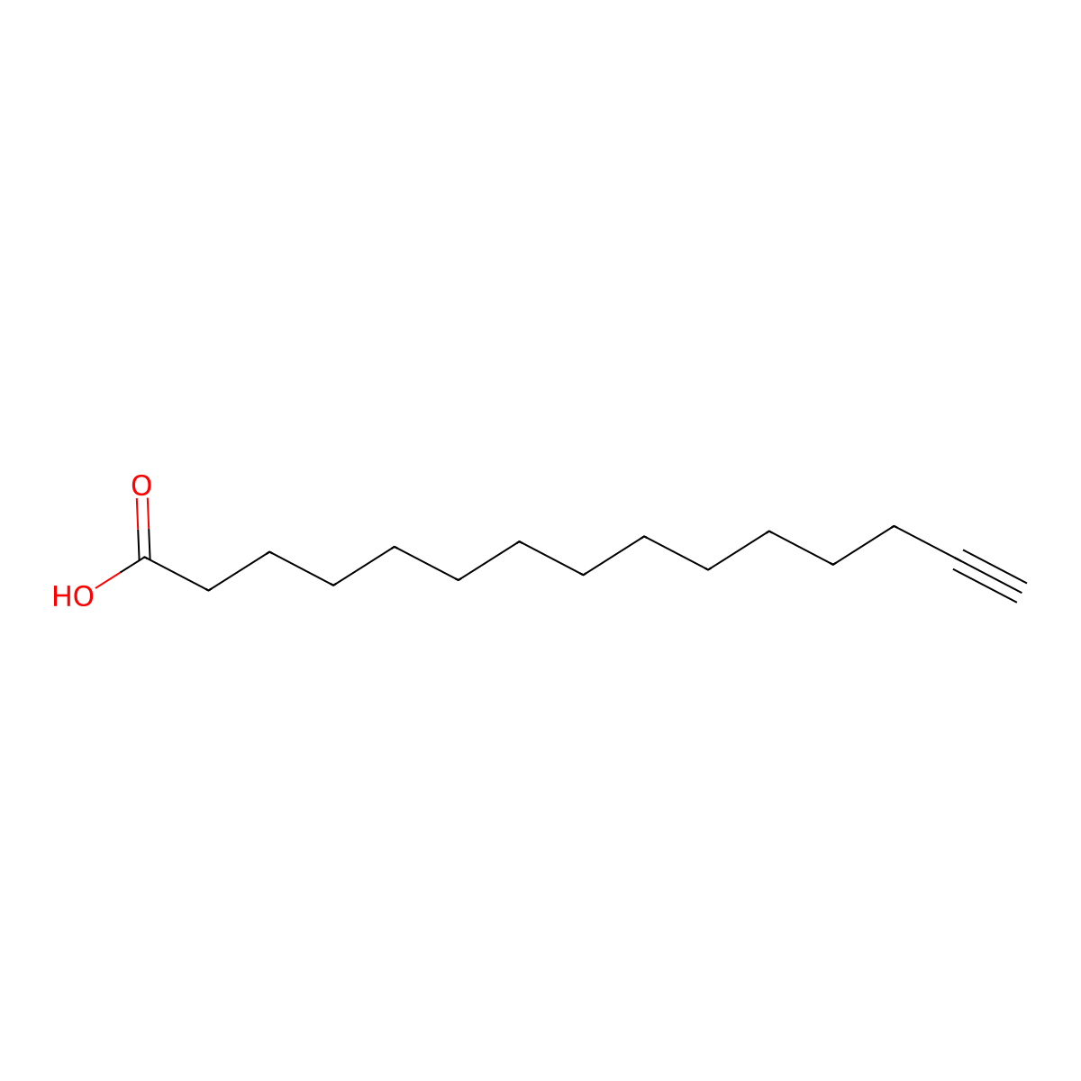 14-Pentadecynoic acid molecular structure, CAS 212913-84-3