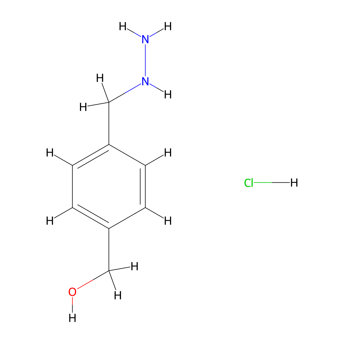(4-(Hydrazinylmethyl)phenyl)methanol hydrochloride molecular structure, CAS 212914-64-2