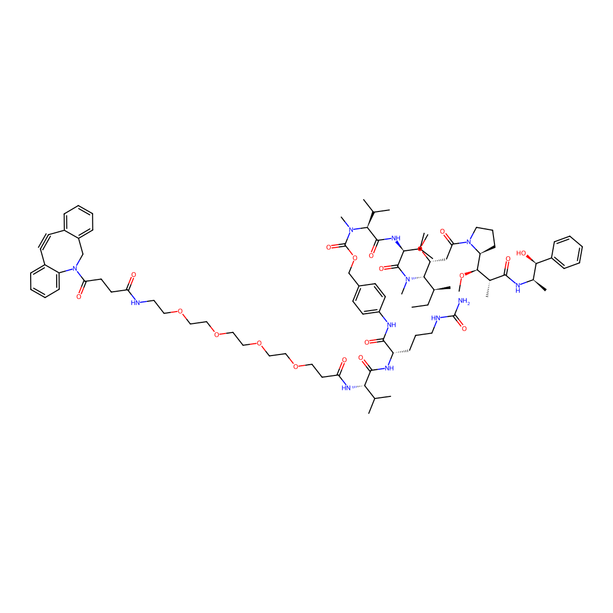 Dbco-peg4-VC-pab-mmae molecular structure, CAS 2129164-91-4