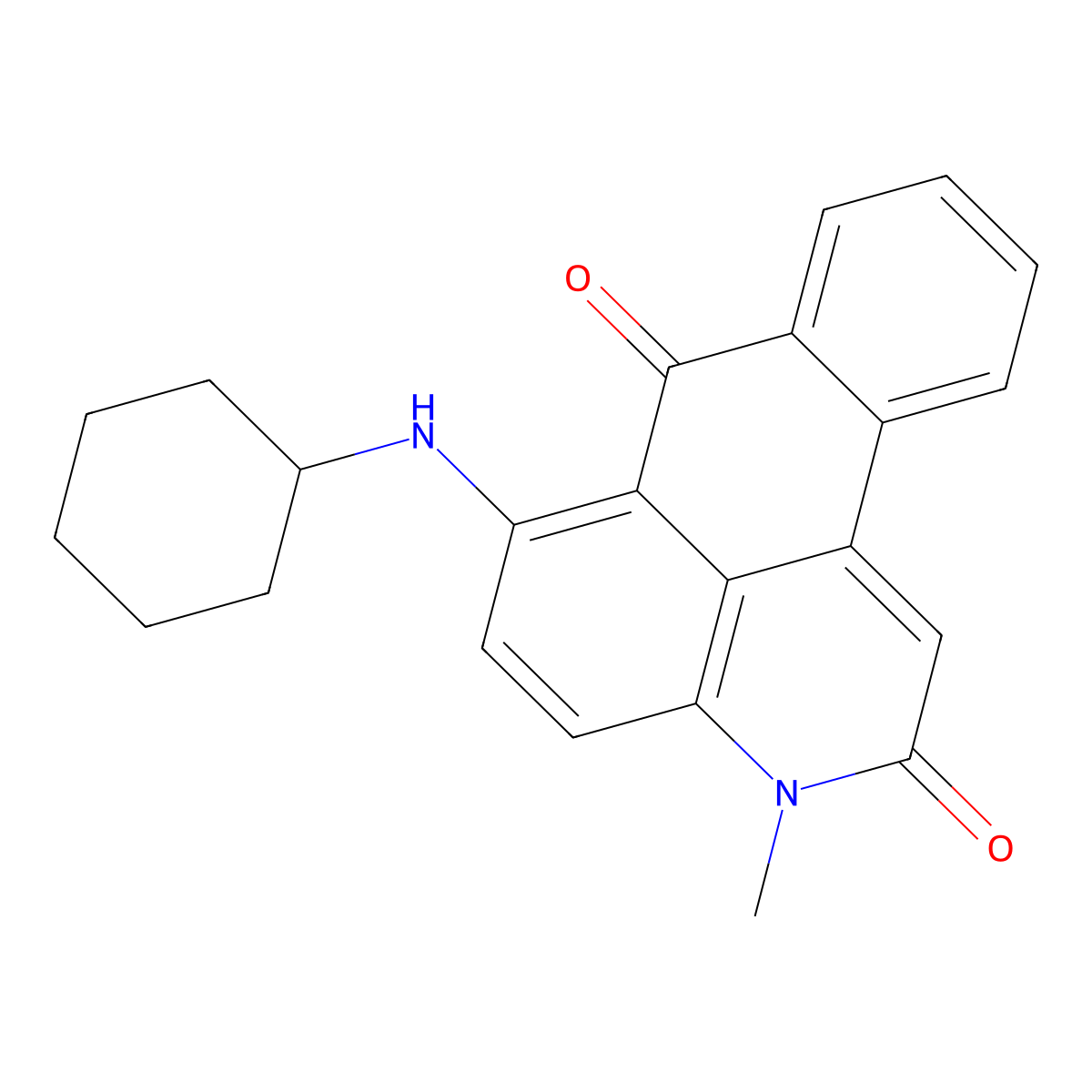 6-(cyclohexylamino)-3-methyl-3H-dibenz[f,ij]isoquinoline-2,7-dione molecular structure, CAS 21295-57-8