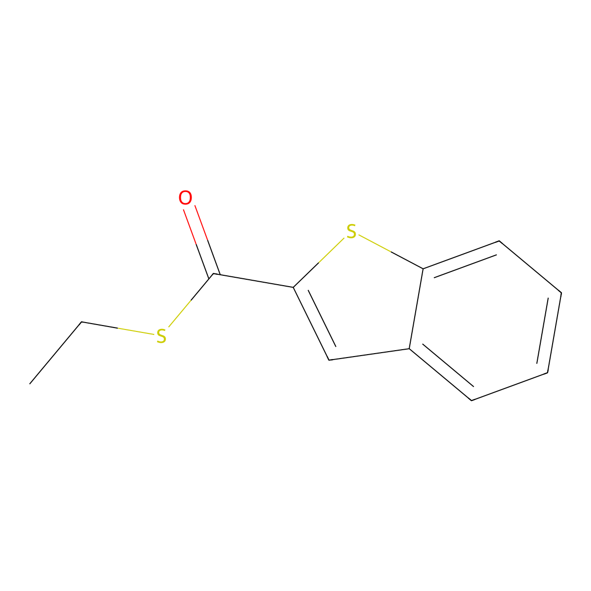 Benzo[b]thiophene-2-carbothioic acid, S-ethyl ester molecular structure, CAS 212952-50-6
