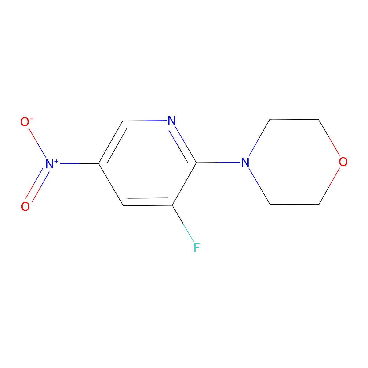4-(3-Fluoro-5-nitro-pyridin-2-yl)-morpholine molecular structure, CAS 2129531-44-6