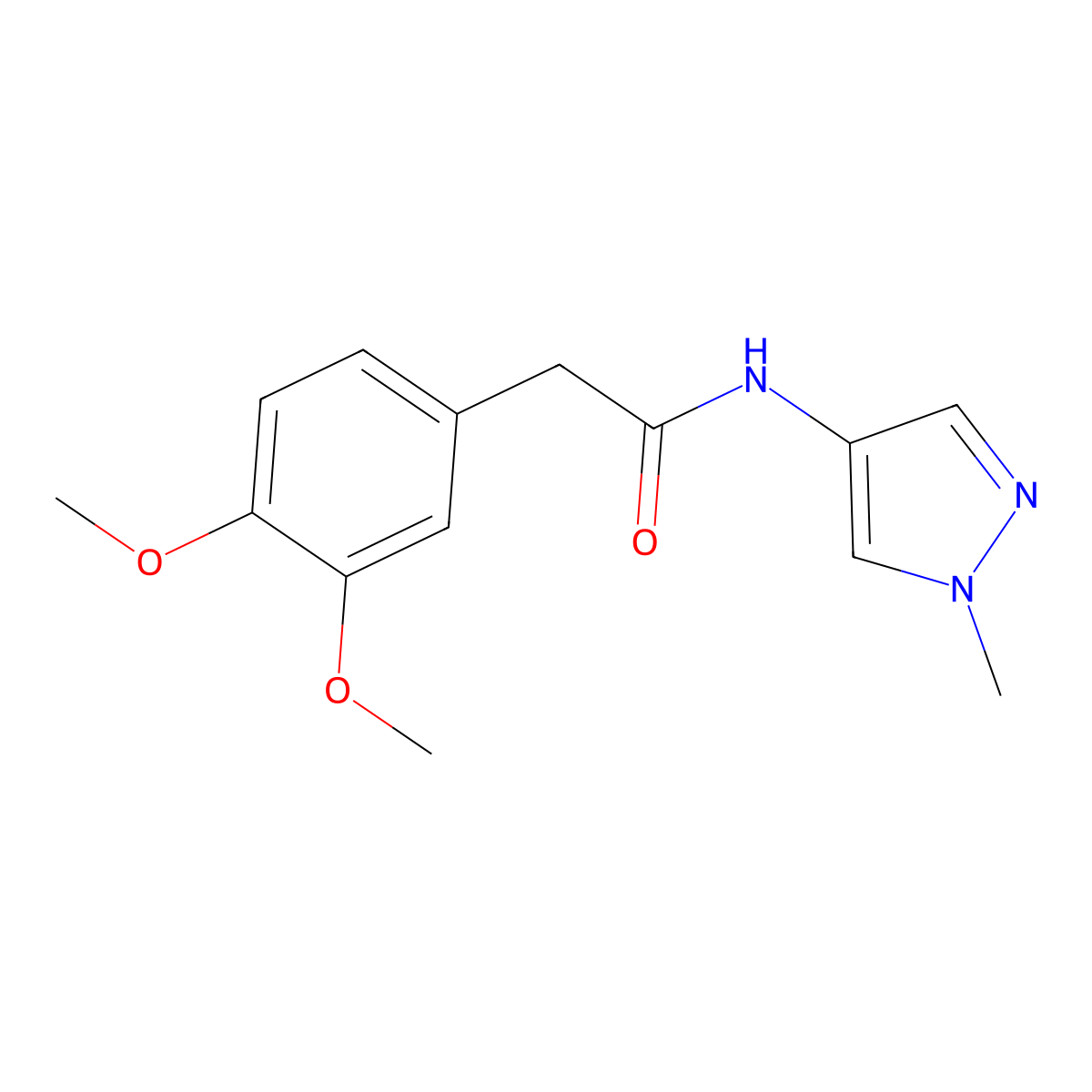 3,4-Dimethoxy-N-(1-methyl-1H-pyrazol-4-yl)benzeneacetamide molecular structure, CAS 2129531-72-0