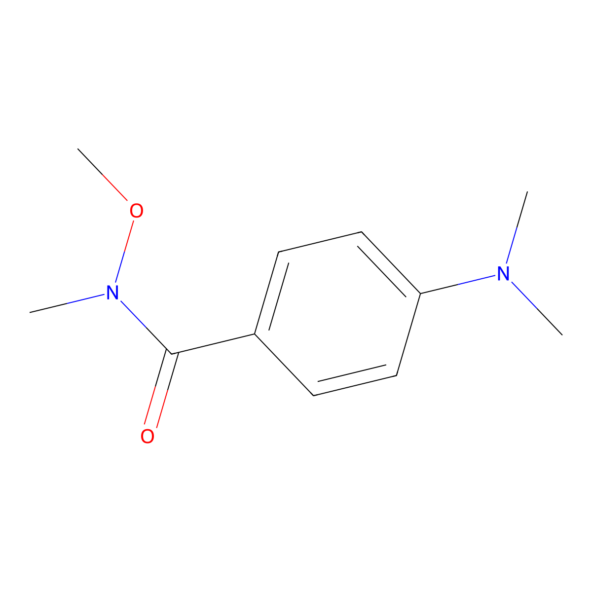 4-(dimethylamino)-N-methoxy-N-methylbenzamide molecular structure, CAS 212956-18-8