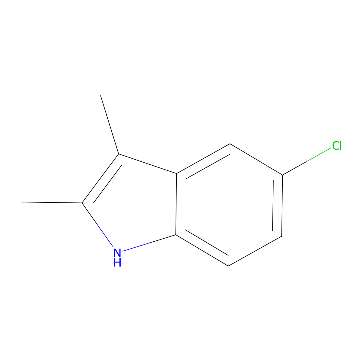 5-chloro-2,3-dimethyl-1H-indole molecular structure, CAS 21296-93-5