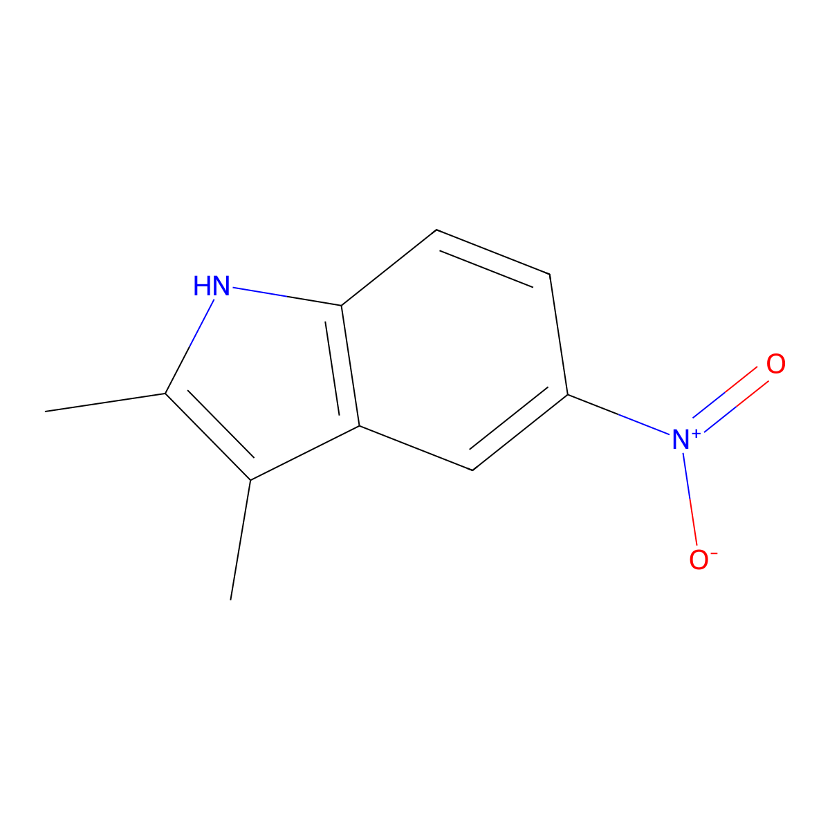 2,3-dimethyl-5-nitro-1H-indole molecular structure, CAS 21296-94-6