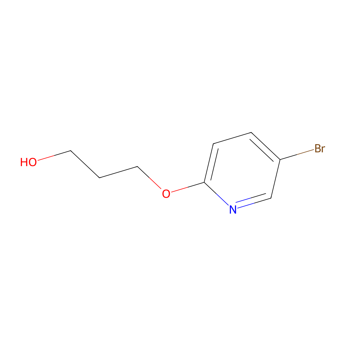 3-((5-Bromopyridin-2-yl)oxy)propan-1-ol molecular structure, CAS 212961-33-6