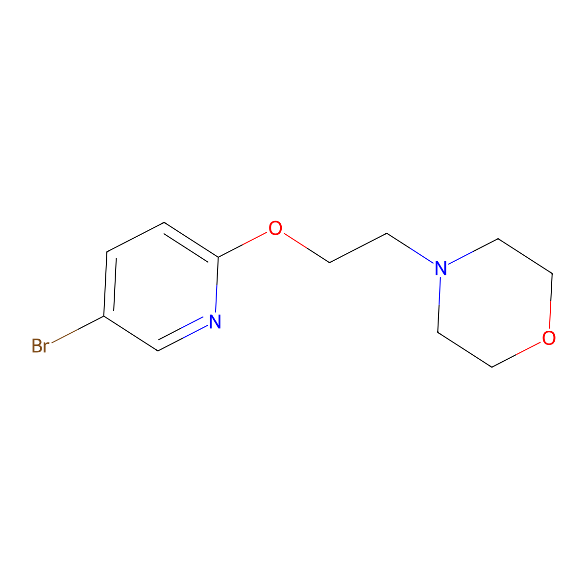4-[2-(5-Bromo-pyridin-2-yloxy)-ethyl]-morpholine molecular structure, CAS 212961-34-7