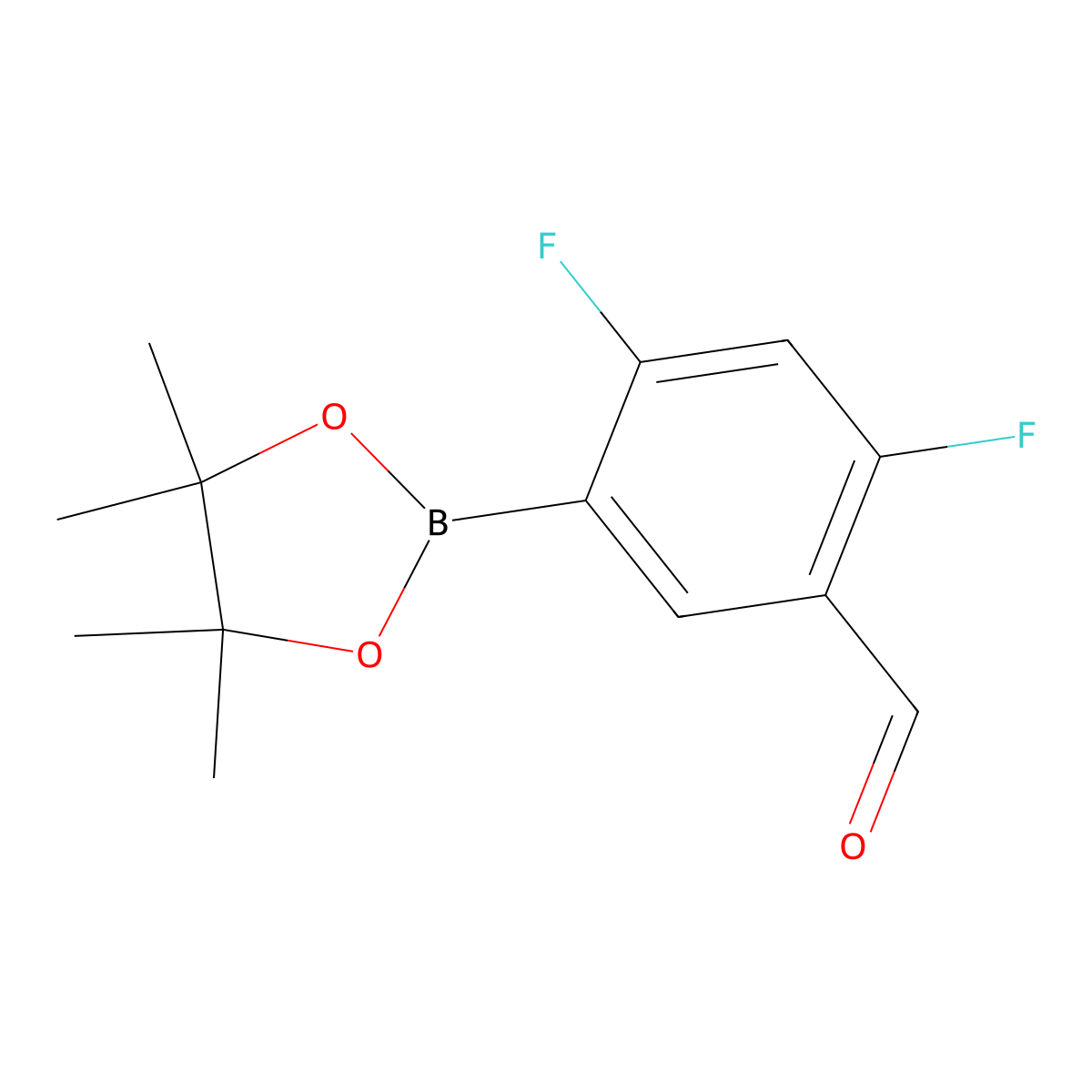2,4-Difluoro-5-(tetramethyl-1,3,2-dioxaborolan-2-yl)benzaldehyde molecular structure, CAS 2129629-03-2