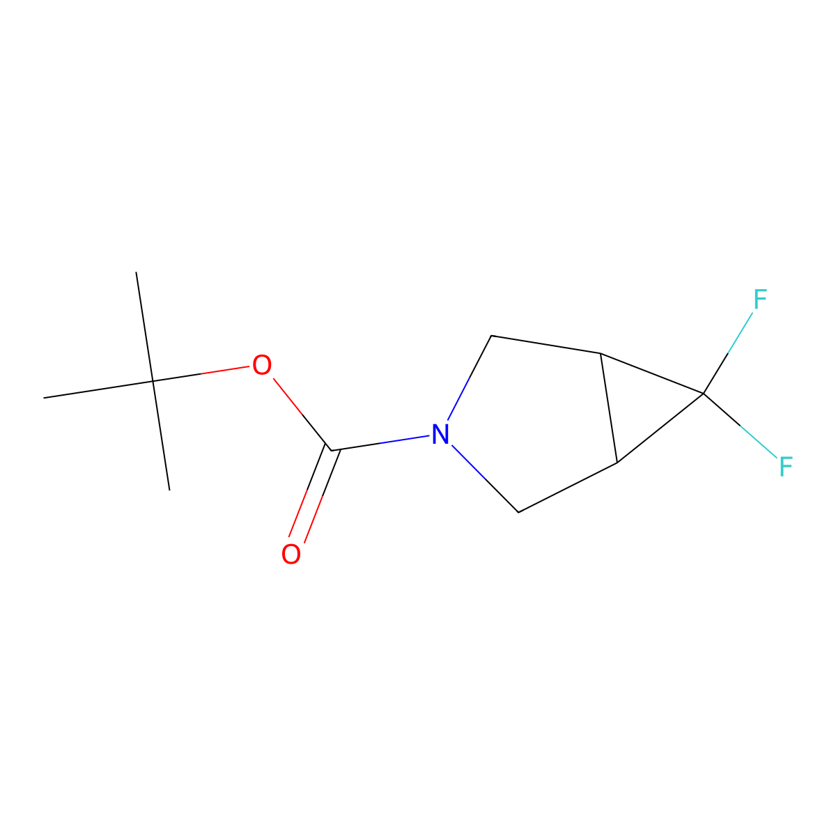 tert-Butyl 6,6-difluoro-3-azabicyclo[3.1.0]hexane-3-carboxylate molecular structure, CAS 2129647-30-7